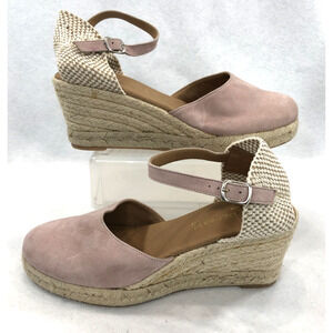 Paseart Pink Suede Espadrille Platform Wedge Sandal Spring Summer Vacation US 9